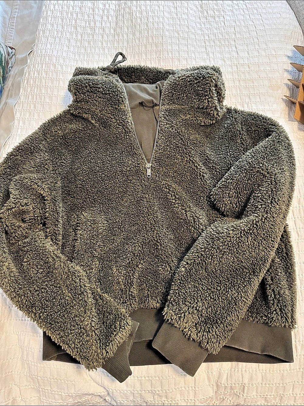 lululemon Oh So Sherpa Half Zip Teddy Jacket Green Size 12